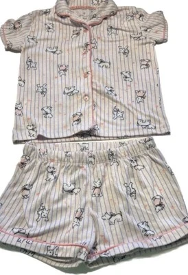 Juego de pijama corto Laura Ashley para niñas pequeñas talla 6 rosa suave blanco cachorro perro 2 piezas Foto 1 de 4