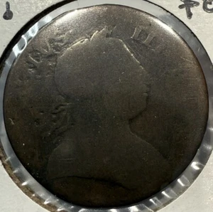 1777 Half Penny Evasion Halfpenny Copper Coin England United Kingdom - Picture 1 of 5