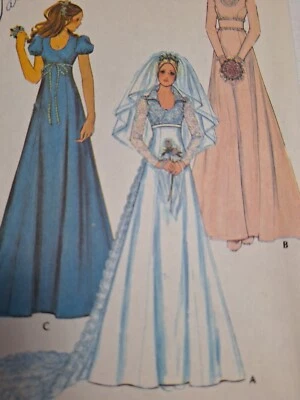Wedding Dress Bridal Gown 10 McCalls 3770 Sewing Pattern Bridemaid Cottagecore - Image 1 of 4