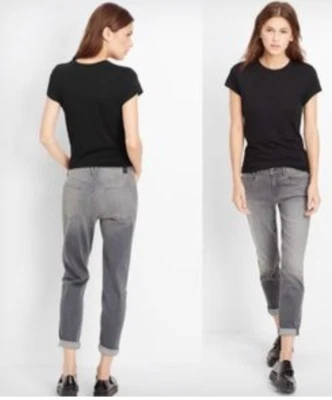 Vince Mason Relaxed Rolled Jeans Womens 26 Gray Rosewood Wash Slim Ankle Length - Image 1 of 4