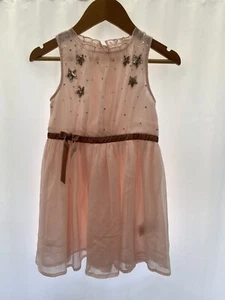 Girls Dress Next Size 4 Yrs Pink Polyester Sleeveless Knee Length Sequins Lined - Picture 1 of 11