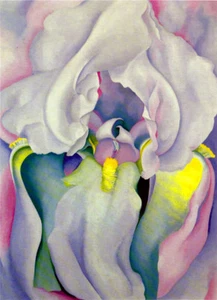 GEORGIA O'KEEFFE LIGHT IRIS  MINIMALISM FLORAL ART  GICLEE  PRINT FINE CANVAS - Picture 1 of 4