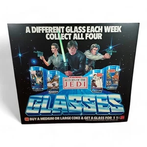 Cartel publicitario translito gafas Burger King de Star Wars El Retorno del Jedi 1983 RARO - Imagen 1 de 7