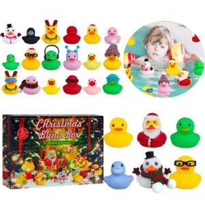24 Rubber Duck Advent Calendar Kids Countdown to Christmas 24 Days Duck Toy Gift - Picture 1 of 10