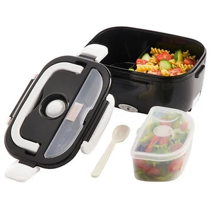 Schwarze elektrisch beheizte Brotdose tragbar Speisenwärmer Mittagessen Bento Box 40 W 1,5 L UK - Bild 1 von 4
