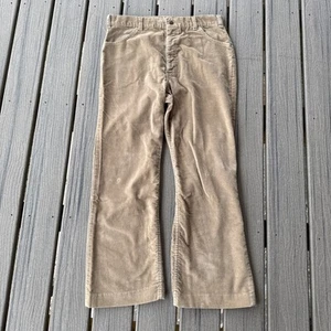 Vintage Levis MENS 34x28 White Tab Brown Velvet Velour Bootcut Flare Pants - Picture 1 of 10