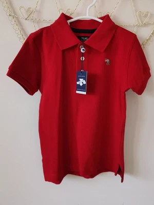 Trotters Thomas Brown Harry Red Pique Polo Shirt BNWT 4-5 years - Image 1 of 4