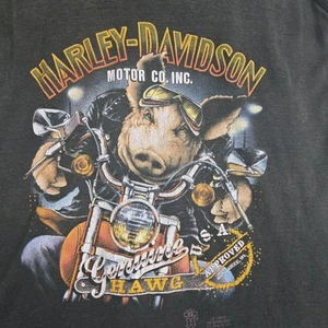 Vtg 3D Emblem 80's Harley Davidson 1989 Genuine Hawg USA Approved Size S/M - Picture 1 of 13