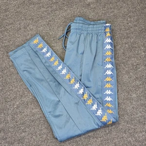 Vintage Kappa 90s Track Pants Men Size L Blue Streetwear Logo Ankle Zip Jogger - Picture 1 of 4