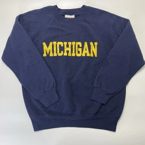 Vintage 90s Michigan Sweatshirt Wolverines NCAA Made In USA - Size Large - Picture 1 of 8