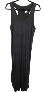 Alpine Design Black Racerback Ruched Sides Hem Maxi Tank Dress Women Sz XL - Picture 1 of 11
