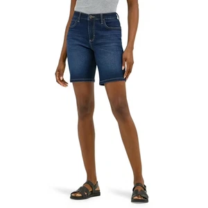 Lee Damen Mid Rise Cuffed Bermuda Shorts, Größe 20, Mid Rise, Regular Fit, blau - Bild 1 von 6