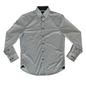 Michael Strahan Small Blue Slim Fit Long Sleeve Poly Stretch Men's Shirt - Picture 1 of 5