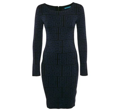 Alice+Olivia Womens Nadia Greek Key Geometric Merino Wool Sweater Dress Size XS - Image 1 of 4