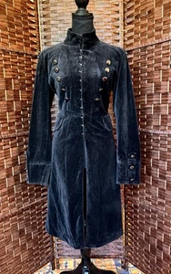 Giacca equitazione tg 12 vintage velluto nero gotico vittoriano western militare coa - Foto 1 di 11