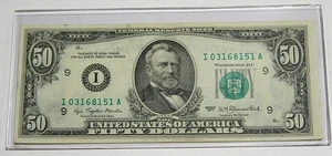 Vintage  1977 Fifty Dollar ($50) Federal Reserve Note Minneapolis XF - Picture 1 of 3
