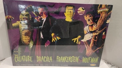 AURORA Monster Frightening 4 Pack Model Kit 5000 Made  #7508 Sealed - Image 1 of 4