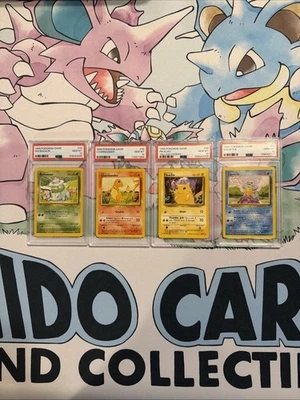 PSA 10 GEM MINT Pokemon Slab Lot-1999 Base Pikachu Charmander Squirtle Bulbasaur - Image 1 of 2