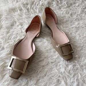 Roger Vivier Trumpet Pumps Beige Square Toe Woman's Size 39 / 26cm - Picture 1 of 15