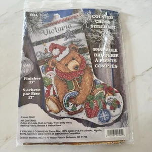 Kreuzstich Set Design Works Victorian Bear Weihnachtsstrumpf #DW5391 - Bild 1 von 3