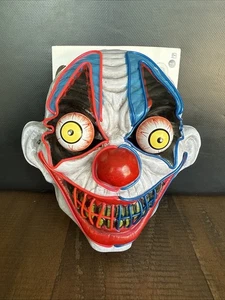 Pink And Blue Light Up Plastic Clown Mask With Googly Eyes. - Picture 1 of 4