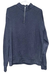 Maglione Peter Millar Crown 1/4 Zip Maglione Cotone Golf Casual Blu Uomo L - Foto 1 di 8