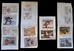 (4) Michigan Hunting Licenses with Stamps - Used  - RW52 to RW58 - Picture 1 of 2