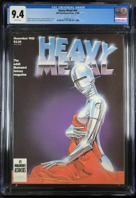 Heavy Metal #44 (November 1980) Achilléos & Sorayama 2x Cover CGC 9.4 Top Pop - Image 1 of 3