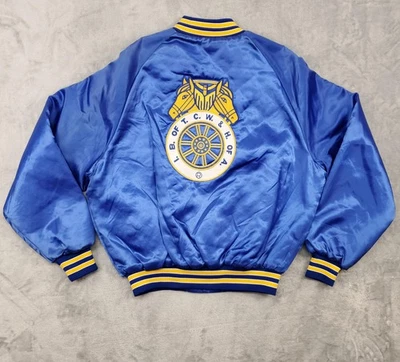 Chaqueta de bombardero vintage King Louie Teamsters Local 17 para hombre grande satinado años 80 EE. UU. Foto 1 de 4