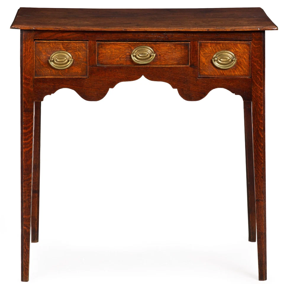 Mesa de escritura antigua de roble patinado Jorge III inglés alrededor de 1780 Foto 1 de 4