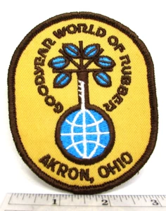 Vintage Goodyear World of Rubber Jacket Patch Akron Ohio OH Travel Souvenir - Picture 1 of 3
