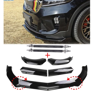 Front Bumper Lip Chin Splitter Spoiler Strut Rod For Kia Sorento 03-23 Body Kit - Изображение 1 из 4