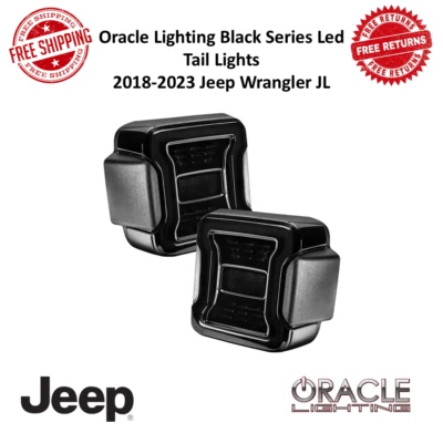 Oracle Lighting Black Series Led Tail Lights Smoked For 2018-23 Jeep Wrangler JL - Image 1 of 4