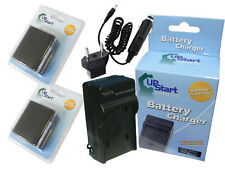 2x Battery+Charger+Car Plug+EU Adapter for Canon XL1, XL H1, XH G1, BP-955