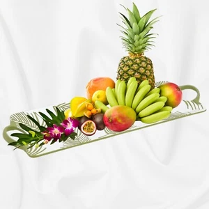 TEMP-TATIONS Palmblätter 18"x7" Serviertablett mit Griff Platte Rechteck - Bild 1 von 4