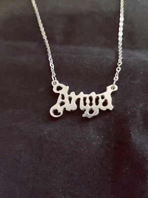  Nombre Collar Nombre "Anga" - Color Plata - Collar Cadena 18" (12451) Foto 1 de 3