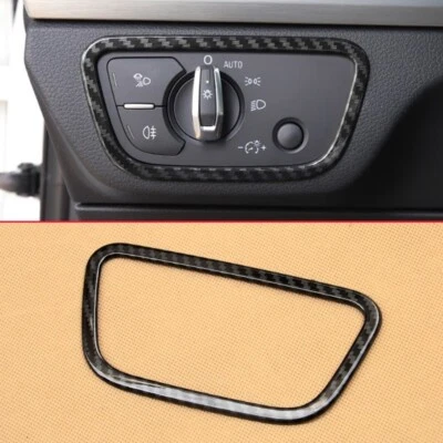 Cubierta de panel de interruptor de tablero de instrumentos de coche de fibra de carbono para Audi A4 A5 Q5 SQ5 2016+ Foto 1 de 4