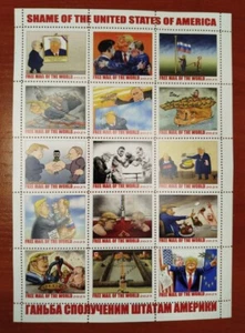 STAMP SHEET Shame on the USA Donald Trump Vladimir Zelensky Putin The Oval Offic - Picture 1 of 3