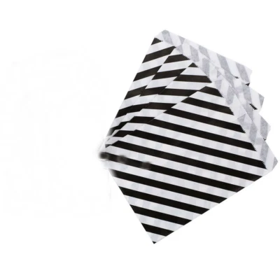 50 Pcs 5 X 7 Inches White and Black Striped Paper Bags,Holiday Wedding Christmas - Image 1 of 4