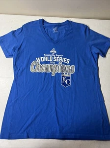 Kansas City KC Royals 2015 Serie Mundial Campeones MLB Béisbol Cuello en V Damas Med - Imagen 1 de 7