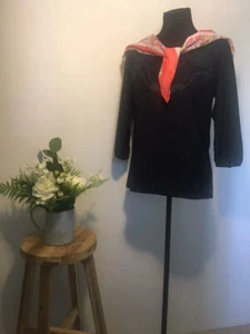 Maison Scotch Ladies EU Size 2 (AU Size 10) Black Embroidered Evening Top - Picture 1 of 4