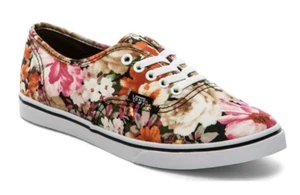 NEU VANS authentische Lo Pro Damen-Turnschuhe mit Blumenmuster Größe 9 Koriander/Echtweiß - Bild 1 von 5
