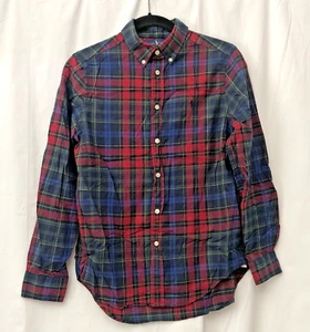 Ralph Lauren Boys Madras Plaid (Red, Blue, Green) Long Sleeve Button-Up - Sz L/G - Picture 1 of 15