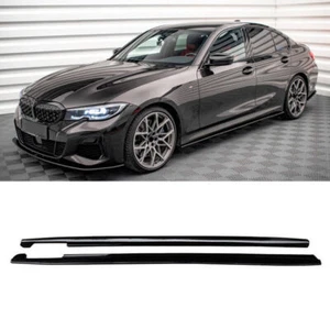 Side Skirts Extension Lip 2X for 19-23 BMW G20 G28 3 Series M Sport Carbon Style - Picture 1 of 9