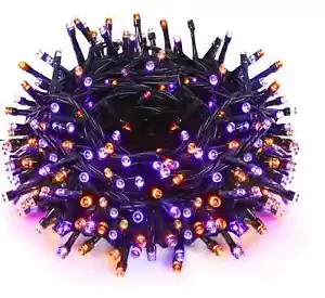 Cadena de luces LED OLLNY 24M 240 LED púrpura naranja IP44 8 modos temporizador para Halloween - Imagen 1 de 10