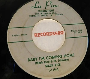 Mack Rice 45 Lu Pine-119 Baby I'm Coming Home / My Baby - Imagen 1 de 2