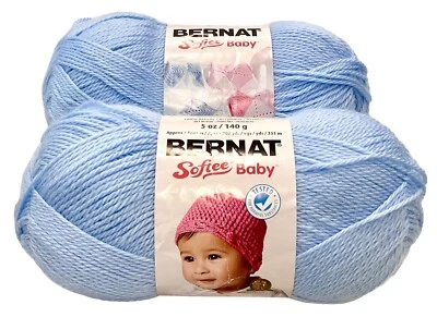 2 Skeins Yarnspirations Bernat Softee Baby “Pale Blue” Acrylic 5 Oz NEW - Image 1 of 3