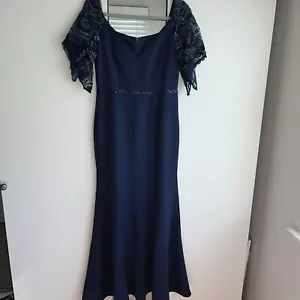 Ever Pretty Sexy V Neck Maxi Bodycon Evening Dress with Flare Sleeves size 8 NWT - Picture 1 of 10