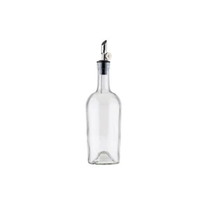 Tablecraft 10379 17 oz Glass Bottle Clear Glass, Stainless Steel Pourer - Picture 1 of 1
