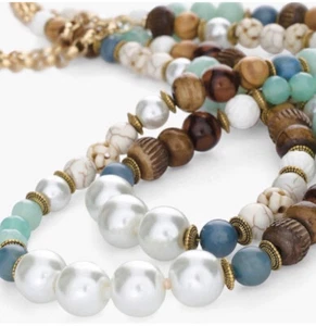 Chico's Georgia coole Perlen Doppelstrang Halskette Neu mit Etikett $ 69,50 - Bild 1 von 6